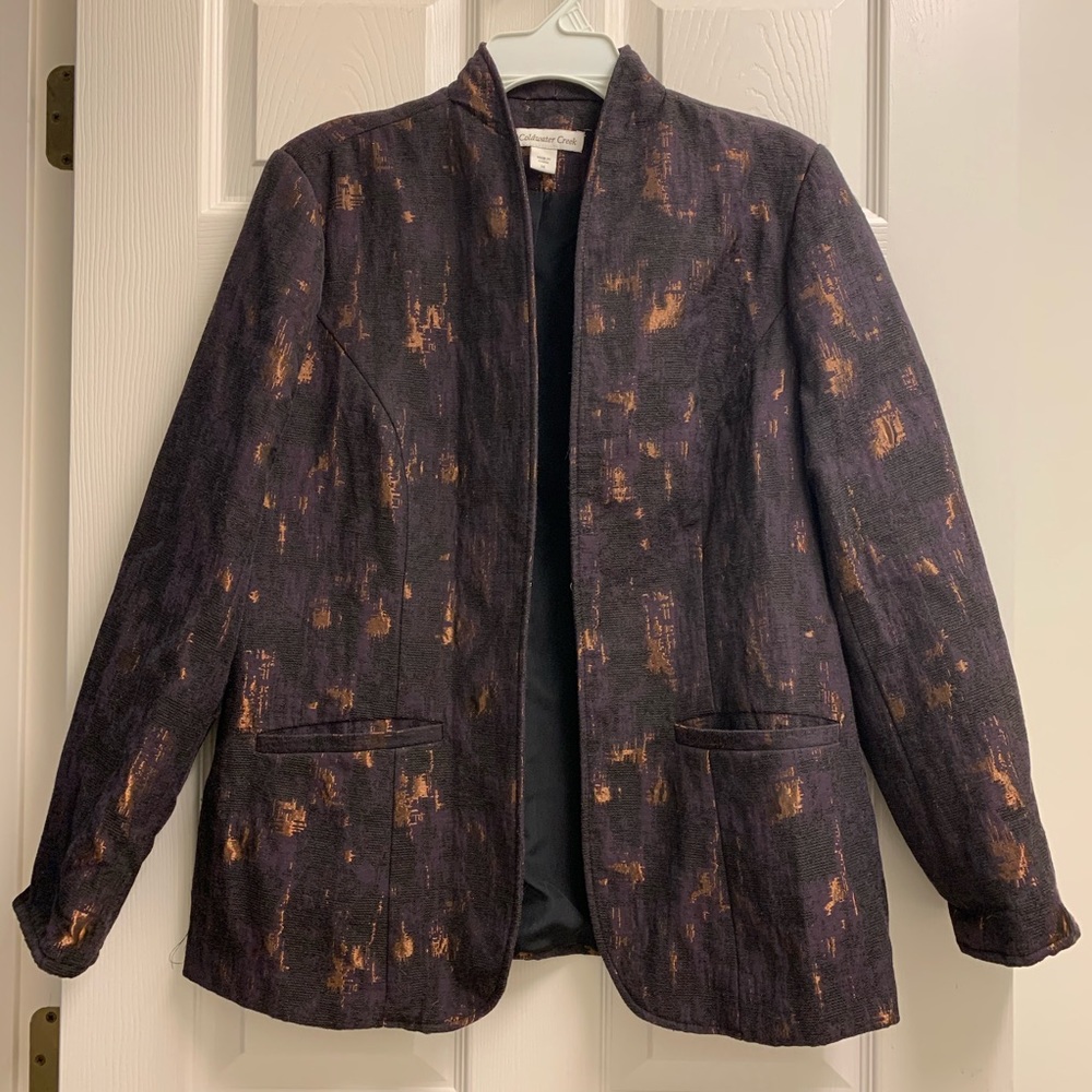 Cold water Creek Metallic Copper and brown Blazer